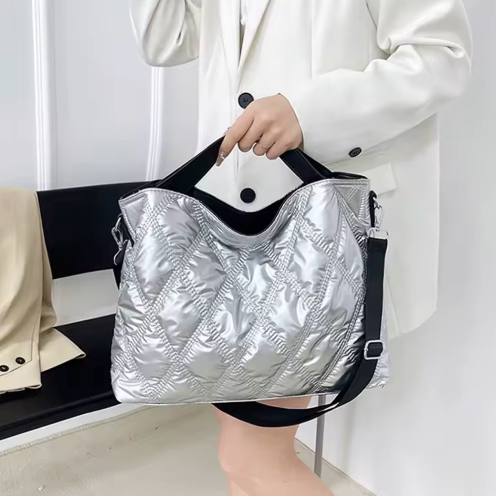 Silver Quilted Women's Bag